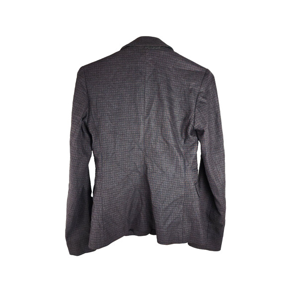 Express Womens Gray Blue Check Long Sleeve Lapel One-Button Blazer Size 0 XS - Picture 3 of 3